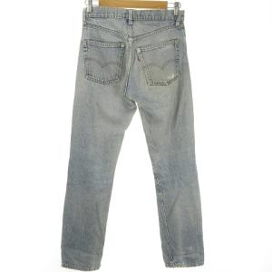 Levi's 80’s 66後期 505-0217 トップ裏16刻印 42TALON スモールe 縦落ち ウォッシュ デニム パンツ W29