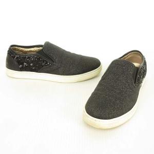 DOLCE&GABBANA スリッポン スニーカー ラメ スパンコール 37.5 ブラック