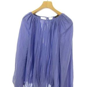 Drawer バルーンスリーブ ギャザー ブラウス シルク 36 パープル系 6521-299-0080