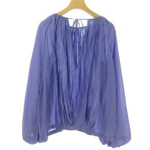 Drawer バルーンスリーブ ギャザー ブラウス シルク 36 パープル系 6521-299-0080