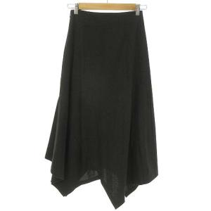 ENFOLD アシンメトリー ロング スカート コットン 36 チャコール