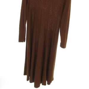 ENFOLD 17AW ハイツイスト ウール フレア ドレス ニット ワンピース ロング 長袖 36 ブラウン