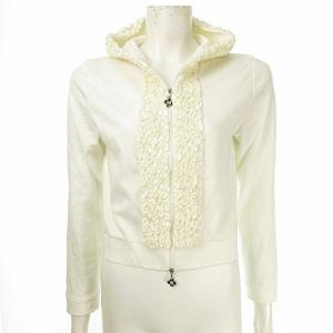 17SS CR-725316 フリルパーカー ダブルジップ ストレッチ オフホワイト 38