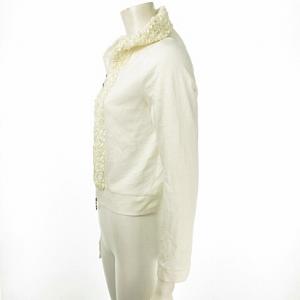 M'S GRACY 17SS CR-725316 フリルパーカー ダブルジップ ストレッチ オフホワイト 38