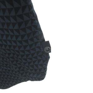 ARMANI COLLEZIONI バンドカラー シャツ トップス 幾何学柄 コットン 長袖 XL ネイビー ブラック