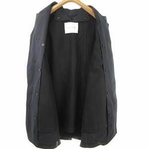 MACKINTOSH ゴム引き ステンカラーコート ウールライナー付き 36 ダークネイビー IBO24