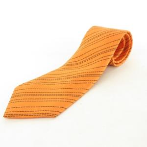 シルク ネクタイ ステッチ柄 ストライプ 5114HA オレンジ レギュラータイ