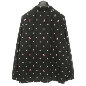 STUSSY コーチジャケット ナイロンジャケット アイコン ロゴ 総柄 L ブラック