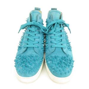 Christian Louboutin スパイク ハイカット スニーカー スタッズ スウェード 46.5 ブルー
