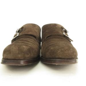 Crockett & Jones スエード ダブルモンク 5170 LOWNDES ロウンズ ストレートチップ UK6 E 茶 ブラウン 0715
