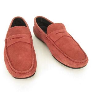 TOD'S スウェード ドライビングシューズ スリッポン ローファー コイン ペニー 6.5 A ボルドー系