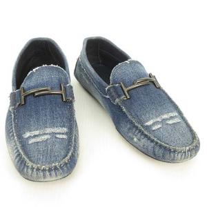 TOD'S デニム ドライビング シューズ スリッポン ローファー 7 インディゴ