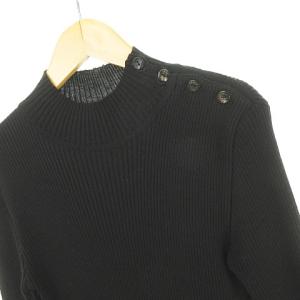 PAULE KA ドッキングワンピース リブニット×ツイード ボタン付き ハイカラー フランス製 IBO25