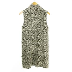 agnes b. ワンピース 総柄 タートル ハイネック ノースリーブ ウール混 2015 5920JZ59 H15 IBO25