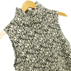 agnes b. ワンピース 総柄 タートル ハイネック ノースリーブ ウール混 2015 5920JZ59 H15 IBO25