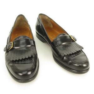 Salvatore Ferragamo STUDIO キルト ローファー スリッポン レザーシューズ 7.5 D ブラック 黒 IBO25