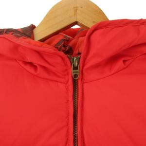 DIESEL フーディー ダウンジャケット リブ付き 総柄裏地 S 赤 レッド IBO25 0729