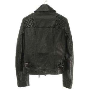 ARMANI JEANS レザー ライダース ジャケット ラムレザー 36 ブラック