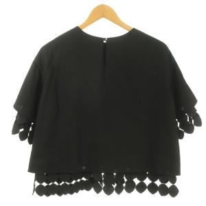 ADORE サークルレースブラウス  カットソー 半袖 ドット 水玉模様 38 ブラック