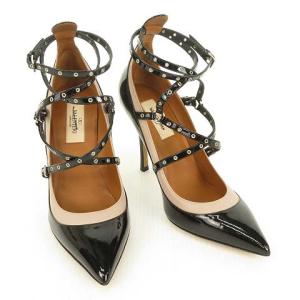 VALENTINO GARAVANI パンプス ハイヒール ポインテッドトゥ パテントレザー 36 ブラック