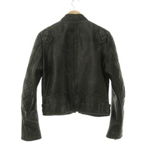 RALPH LAUREN シングルライダースジャケット ヴィンテージ加工 レザー 9号 黒