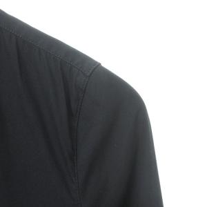PRADA 長袖 スタンドカラー ブロード シャツ 42 紺 ネイビー IBO25 0813