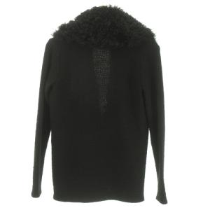 RALPH LAUREN ラムファー ラペル ニット カーディガン セーター シルク混 S ブラック