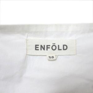 ENFOLD COタイプライターボリュームスリーブプルオーバー 3009S230-2010 ブラウス 長袖 ボートネック 白 ホワイト 38