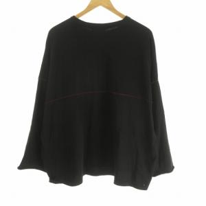 JieDa 22SS LOGO OVERSIZED L/S Tシャツ カットソー 赤ステッチ 長袖 ブラック