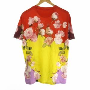VALENTINO 21年 フライングフラワー プリントTシャツ 花柄 L 赤