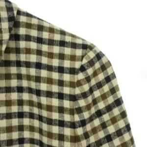 Aquascutum クラブチェック シャツ ジャケット 長袖 シルク リネン 11 ベージュ