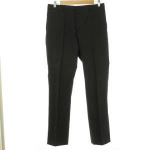 スラックス パンツ シングル ノータック テーパード ストライプ W32 ダークグレー