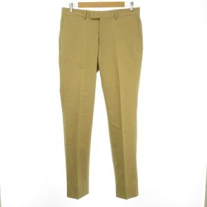 BLACK LABEL チノ トラウザー スラックス パンツ ノータック テーパード W32 べージュ IBO26