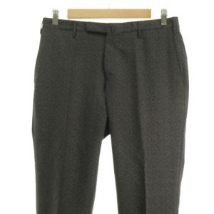INCOTEX 総柄 リーフ シングル スラックス パンツ ノータック スリムフィット 48 グレー