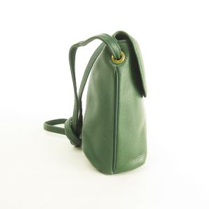 Longchamp ポシェット ミニショルダー ショルダーバッグ エンボスロゴ レザー グリーン フランス製 IBO26