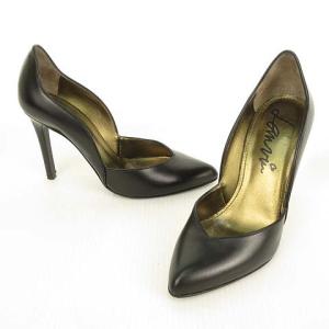 LANVIN レザー パンプス ハイヒール アーモンド ポインテッドトゥ 36 ブラック 黒 IBO26