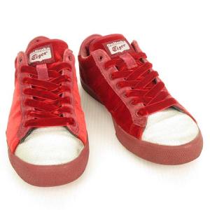 Onitsuka Tiger D7F8N ローンシップ LAWNSHIP ローカット スニーカー ベルベット ベロア 24cm レッド