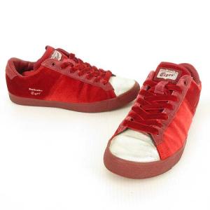 Onitsuka Tiger D7F8N ローンシップ LAWNSHIP ローカット スニーカー ベルベット ベロア 24cm レッド