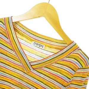 MISSONI MISSONI SPORT ミッソーニ スポーツ Vネックニット マルチボーダー マルチカラー カットソー ITALY イタリア製