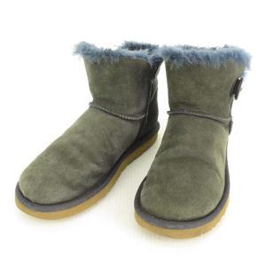 3352 BAILEY BUTTON ミニ ムートン ブーツ 24cm ネイビー