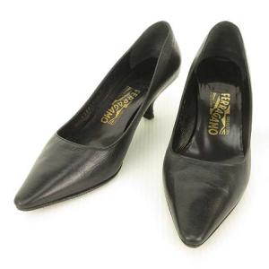 プレーン パンプス ポインテッドトゥ ローヒール 5.5 D ブラック