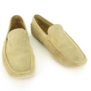 TOD'S スウェード ドライビング シューズ ローファー スリッポン 6.5 サンドベージュ系 IBO26