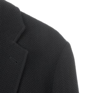 GIORGIO ARMANI 黒タグ エンボス ヘリンボーン テーラード ジャケット  シングル 2B 52 紺