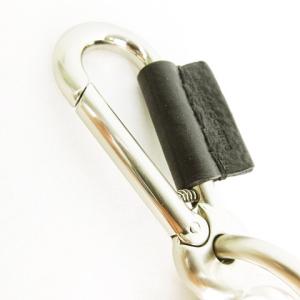 Hender Scheme karabiner カラビナキーホルダー キーリング 3連 エンボスロゴ レザー シルバーカラー ブラック