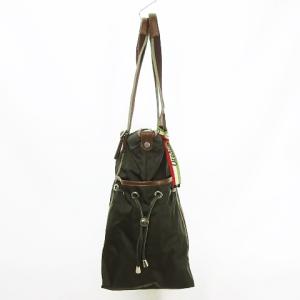 Orobianco LIMONTA トートバッグ ミドルショルダー 肩掛け ナイロン レザー オリーブ ブラウン