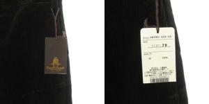 Paul Stuart コーデュロイ スラックス トラウザー パンツ ワンタック ワイド 79 ブラック 黒