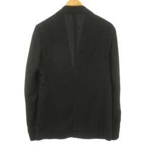 EMPORIO ARMANI 黒タグ 2017年 エンボス テーラード ジャケット ブレザー シングル 2B 44 黒 ブラック  0913