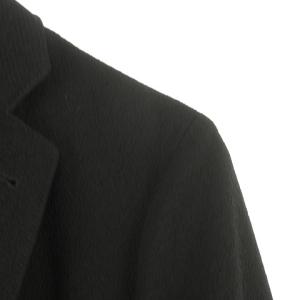 EMPORIO ARMANI 黒タグ 2017年 エンボス テーラード ジャケット ブレザー シングル 2B 44 黒 ブラック  0913