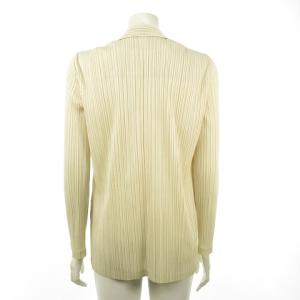 PLEATS PLEASE ISSEY MIYAKE オープンカラージャケット シャツ ブラウス 長袖 3 ホワイト pp83-jd431 0916