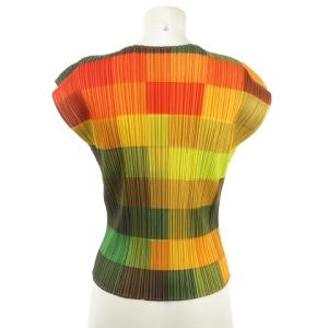 PLEATS PLEASE ISSEY MIYAKE カットソー チェックブラウス クルーネック 3 マルチカラー pp83-jk801 0916